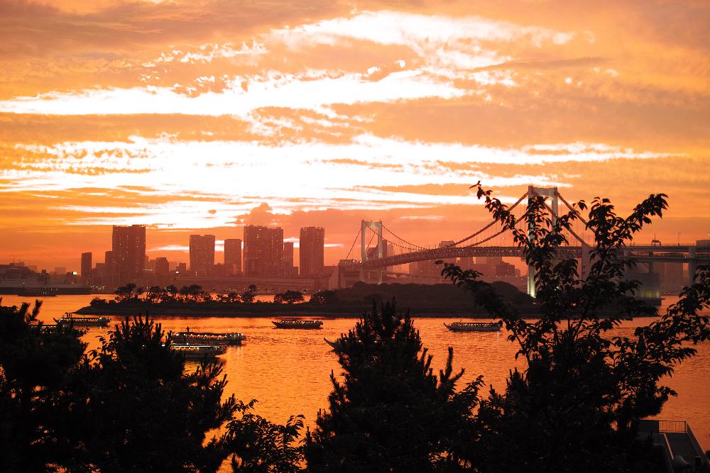 Sunset in Odaiba Tokyo